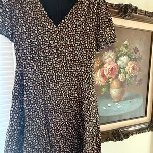 Madewell Black Floral Dress